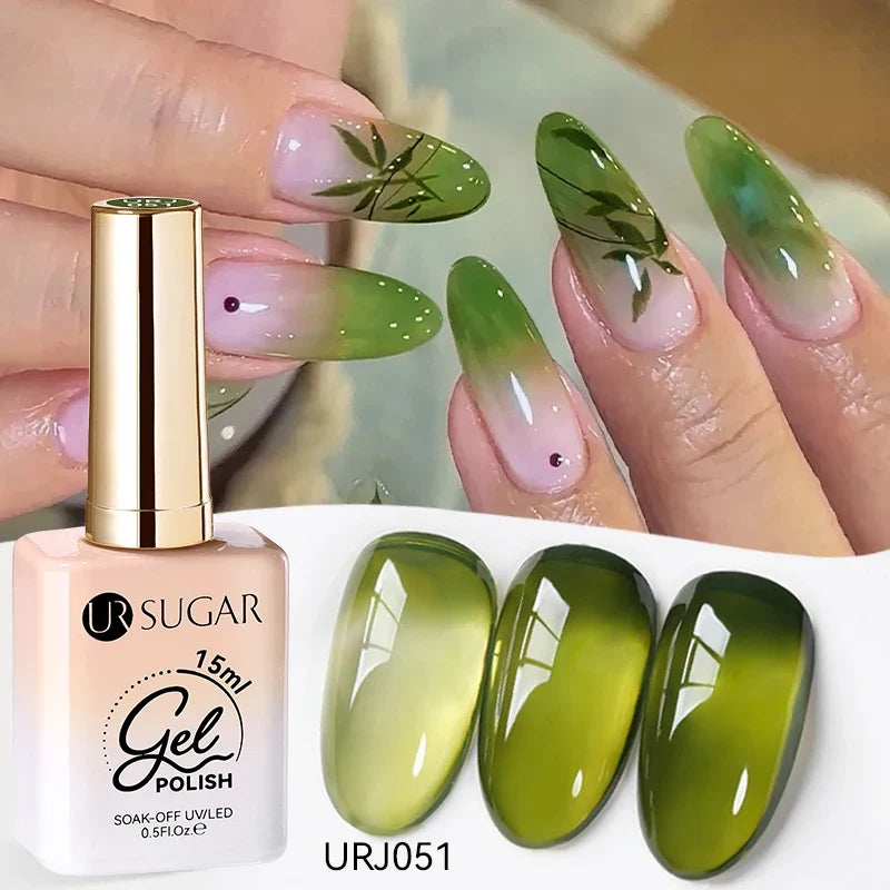 Blushimmer UR SUGAR 15ml jelly milky white translucent gel polish for semi-permanent UV nail art and soak-off gel varnish.