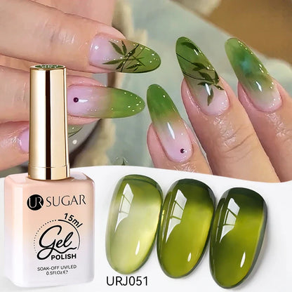 Blushimmer UR SUGAR 15ml jelly milky white translucent gel polish for semi-permanent UV nail art and soak-off gel varnish.