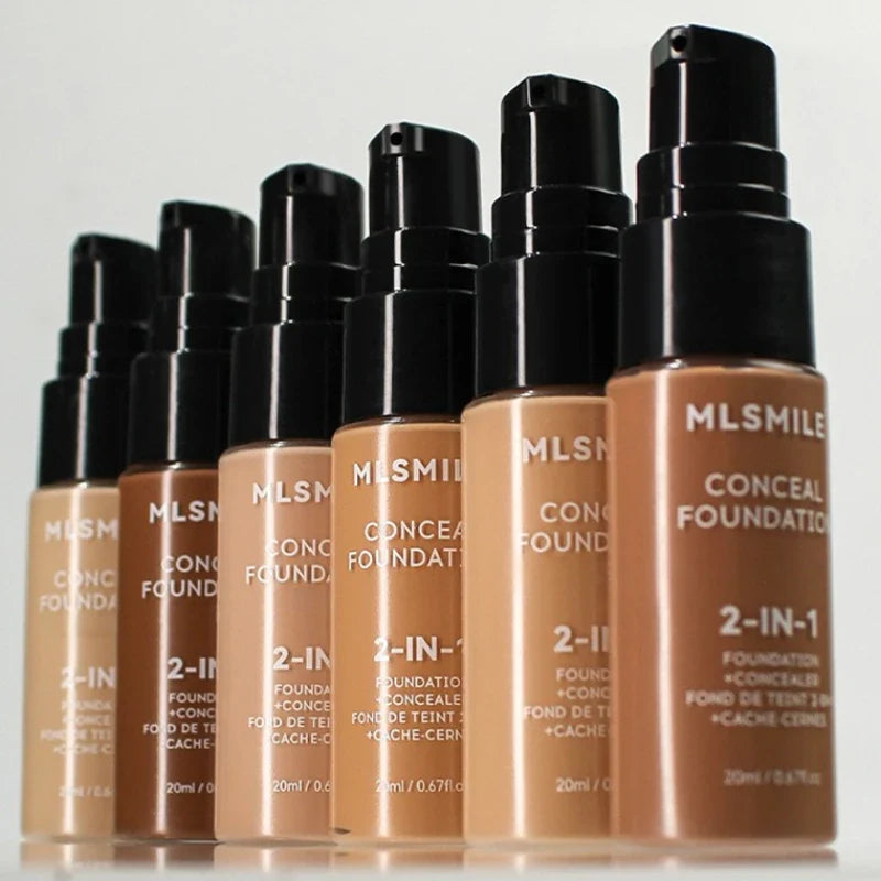 Blushimmer face foundation cream with oil-control matte finish, waterproof liquid concealer for full coverage makeup application