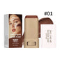Blushimmer skin tint foundation stick with concealer, serum boost, and high coverage for a smooth, plumper, bronzed finish.