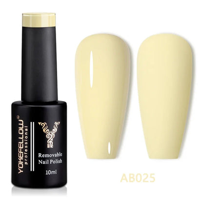 Blushimmer YOKEFELLOW 10ml translucent pink gel nail polish with a smooth, glossy finish, showcasing a high-quality soak-off UV gel.
