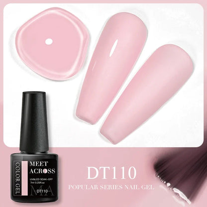 Blushimmer Meet Across 5ml pink dried flower gel nail polish with natural flower design for UV and LED nail art application