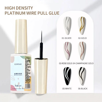 Blushimmer 5/8/10/12ml metallic nail gel in silver and gold for chrome mirror effects, UV/LED soak-off gel polish, artistic nail design