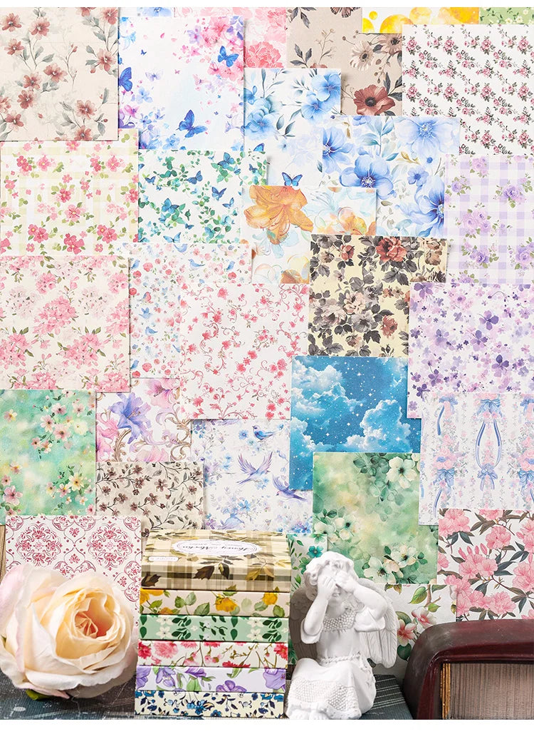 100pcs Vintage Paper Multi Style Deco Retro Stationery Supplies Writing Paper Junk Journal Label Scrapbooking Material Supplies