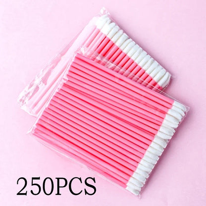 Set of wholesale lip brushes and eyelash applicators by Blushimmer, including lipstick and lip gloss makeup applicator wands.