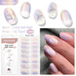 Blushimmer Harunouta 16-strip gradient red marble gel nail strips with gold lines, semi-cured gel polish stickers for DIY manicure.