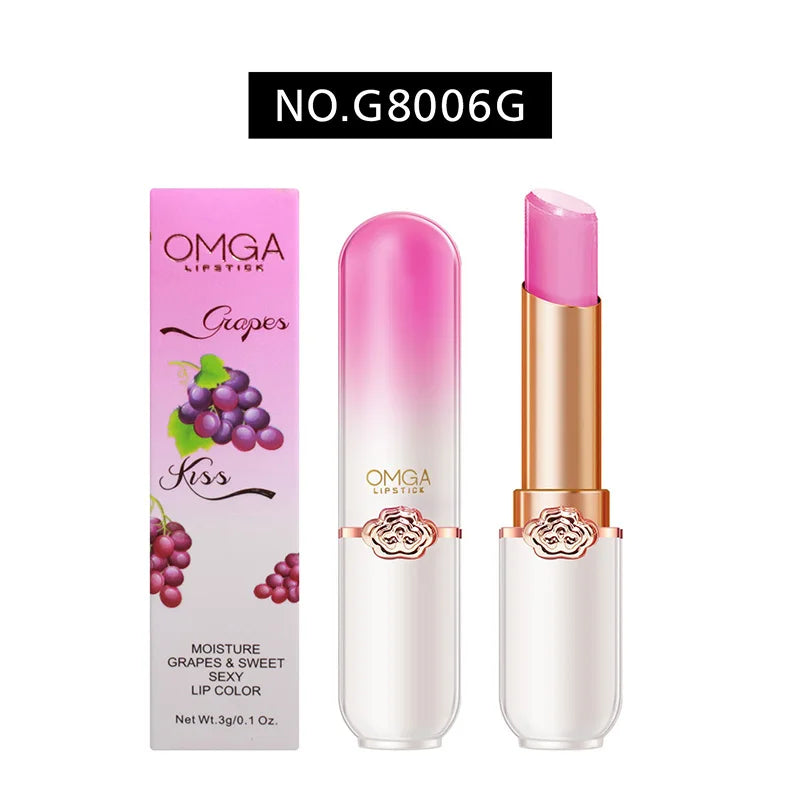 Blushimmer OMGA color-changing lip balm jelly lipstick with peach flavor, waterproof, moisturizing, and hydrating for smooth lips