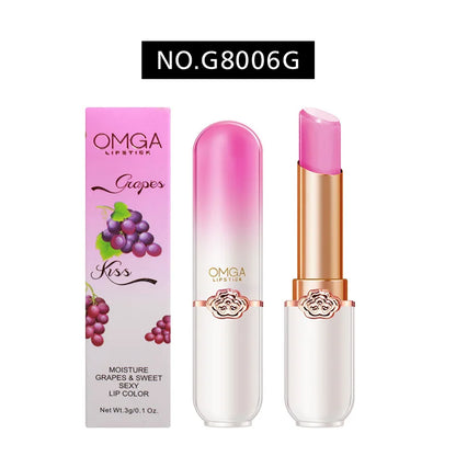 Blushimmer OMGA color-changing lip balm jelly lipstick with peach flavor, waterproof, moisturizing, and hydrating for smooth lips