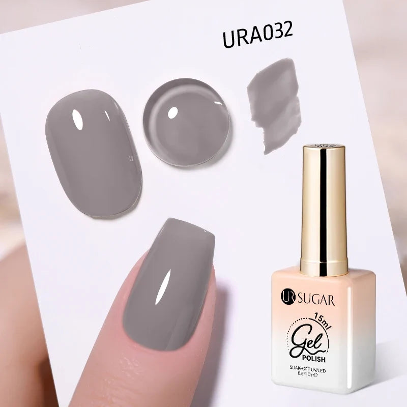 Blushimmer UR Sugar 15ml jelly translucent white gel polish for semi-permanent UV nail art and soak-off gel varnish.