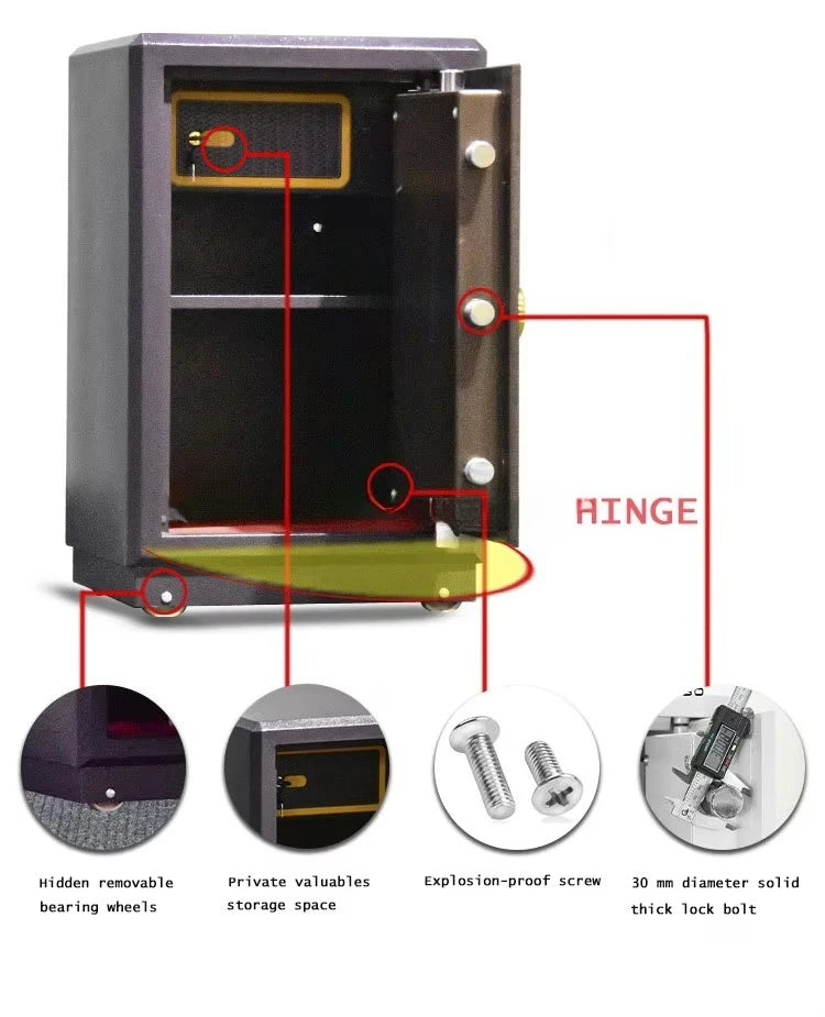 Steel Digital Security Smart Locker Fingerprint Electronic Lock Fireproof Metal Home Office Safes Secure Storage Documents