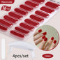 Blushimmer Harunouta 4-piece gradient nude pink jelly gel nail strips with nail lamp, waterproof, semi-cured, long-lasting wrap.
