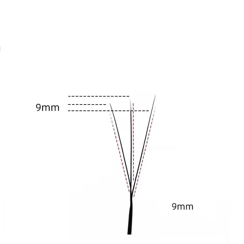 Blushimmer Maria 3D narrow W-shape eyelash extensions with soft, natural look, displayed on makeup mesh net for eyelash application.