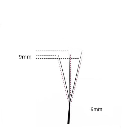 Blushimmer Maria 3D narrow W-shape eyelash extensions with soft, natural look, displayed on makeup mesh net for eyelash application.