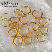 eManco Classic Stainless Steel Earrings Fashion Gold-Plated Large Hoop Earring Women's Jewelry Accessories Valentine's Day Gift