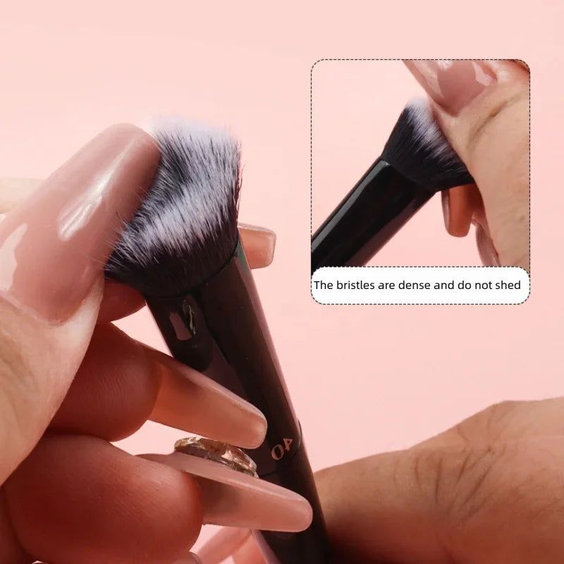 Blushimmer concealer makeup brush with soft fiber bristles and an elegant black handle for foundation, blush, and eyeshadow application