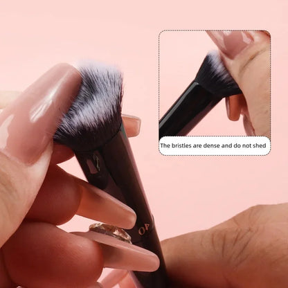 Blushimmer concealer makeup brush with soft fiber bristles and an elegant black handle for foundation, blush, and eyeshadow application