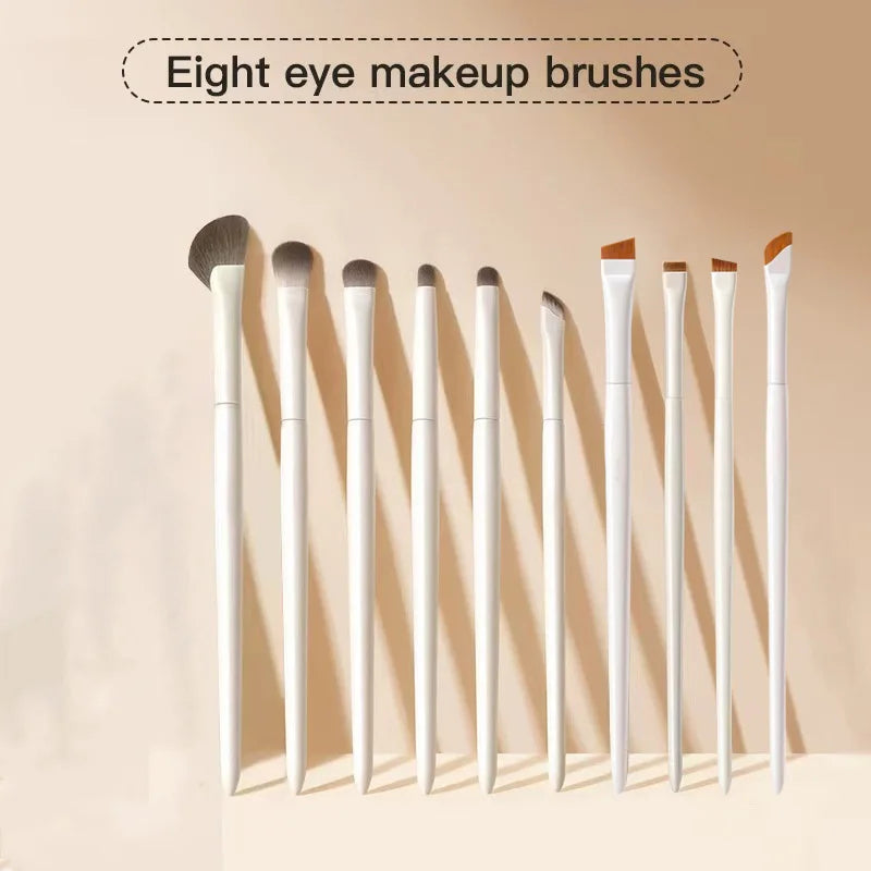 Blushimmer eye makeup brush set for beginners with professional detail brushes, including eyebrow and crease shader tools.
