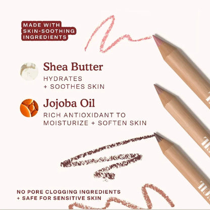 Six Blushimmer Face Secret Lip Liner Pencils in mixed brown shades, ultra-fine, waterproof, matte velvet finish.