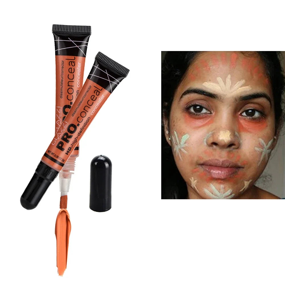 Blushimmer 3-piece concealer kit set with face camouflage creams for acne scars, dark circles, contouring, and foundation.