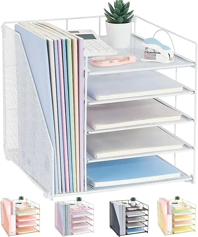Paper File Holder5Office Desktop Document Organizer Storage Box File Holder Archive Rack Office Supplies Multi-layer Design