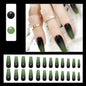 Set of 24 Blushimmer Y2K star press on nails with gradient black mid-length coffin tips and moon designs, full cover fake nail tips.