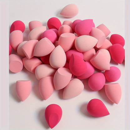 Blushimmer 7 or 18-piece makeup sponge set with dual-use liquid and powder application, including makeup eggs and puffs.