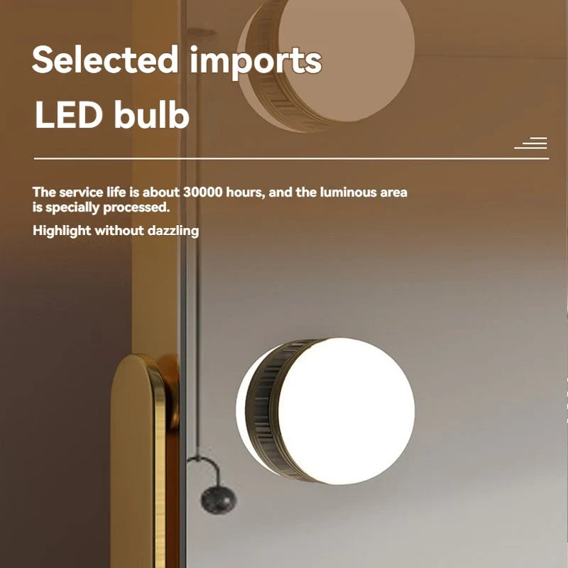 Large LED desktop makeup mirror with bulbs by Blushimmer, rotatable smart beauty dressing table mirror for precise application