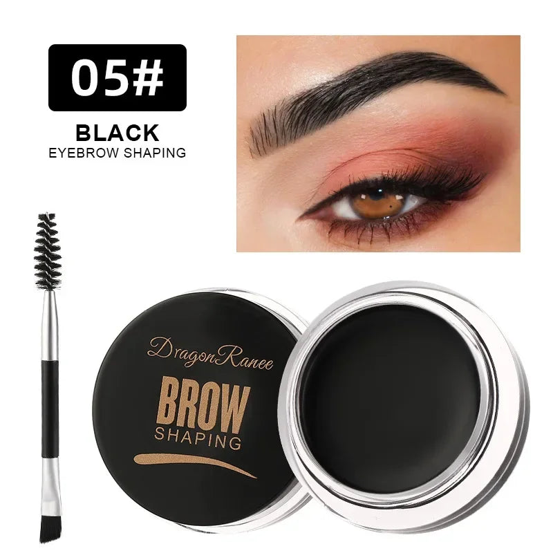 3D Wild Eyebrow Tint Cream by Blushimmer in waterproof matte brown black gel, showing the tinted brow product with applicator.