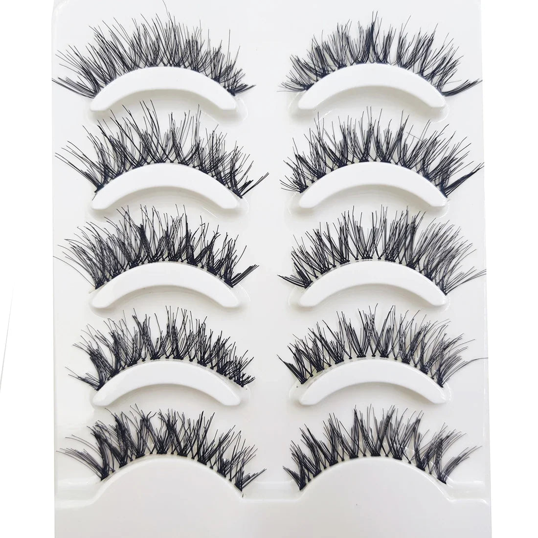 Set of 5 pairs of Blushimmer 3D Mink false eyelashes, natural style for makeup, beauty tool with faux cils for eye enhancement.
