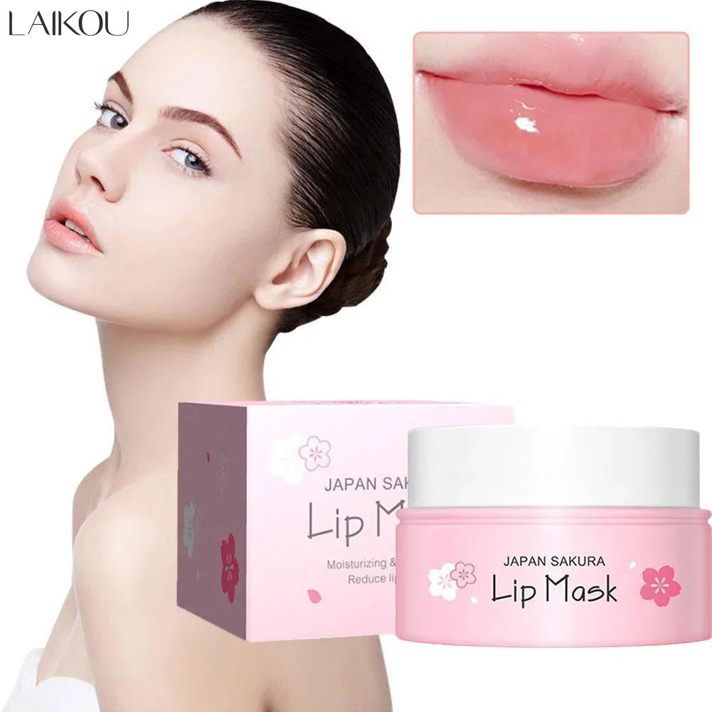 Blushimmer LAIKOU cherry blossom lip balm in 8g container, moisturizing lipstick base and nourishing lip mask for autumn and winter.