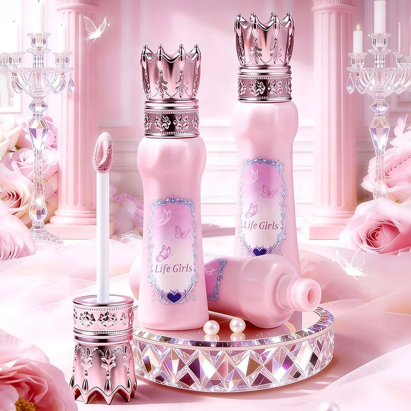 Blushimmer Hua Yin Ji Brightening Concealer on fair skin with natural nude makeup and pink floral accents in the background.