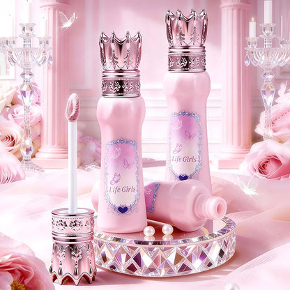 Blushimmer Hua Yin Ji Brightening Concealer on fair skin with natural nude makeup and pink floral accents in the background.