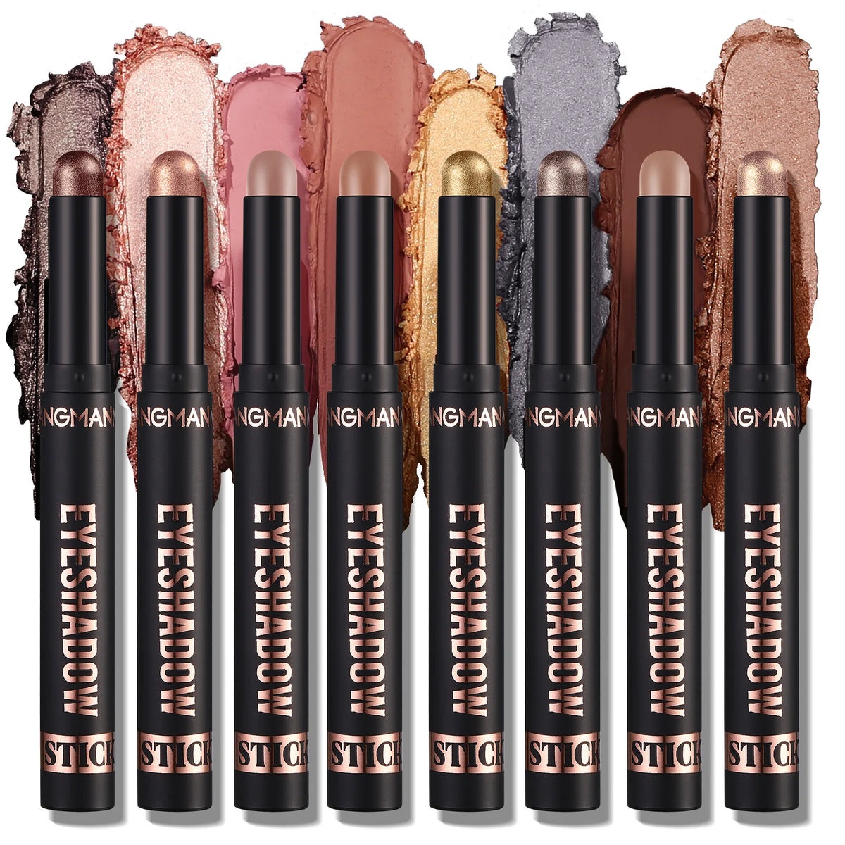 Langmanni 16-color pearl eyeshadow stick by Blushimmer, waterproof long-lasting eyeshadow and face highlighter in a sleek stick format.