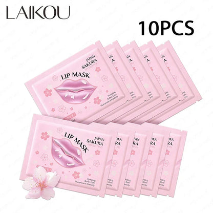 Blushimmer LAIKOU lip mask set with moisturizing and hydrating gel patches for repairing and softening lips.