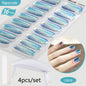 Blushimmer Harunouta 4pcs set gradient jelly semi-cured gel nail strips with nude pink waterproof design and matching nail lamp.