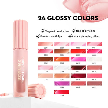 Blushimmer lip makeup kit with gloss, pencil, and balm set in a gift box, featuring matte and glossy lip products.