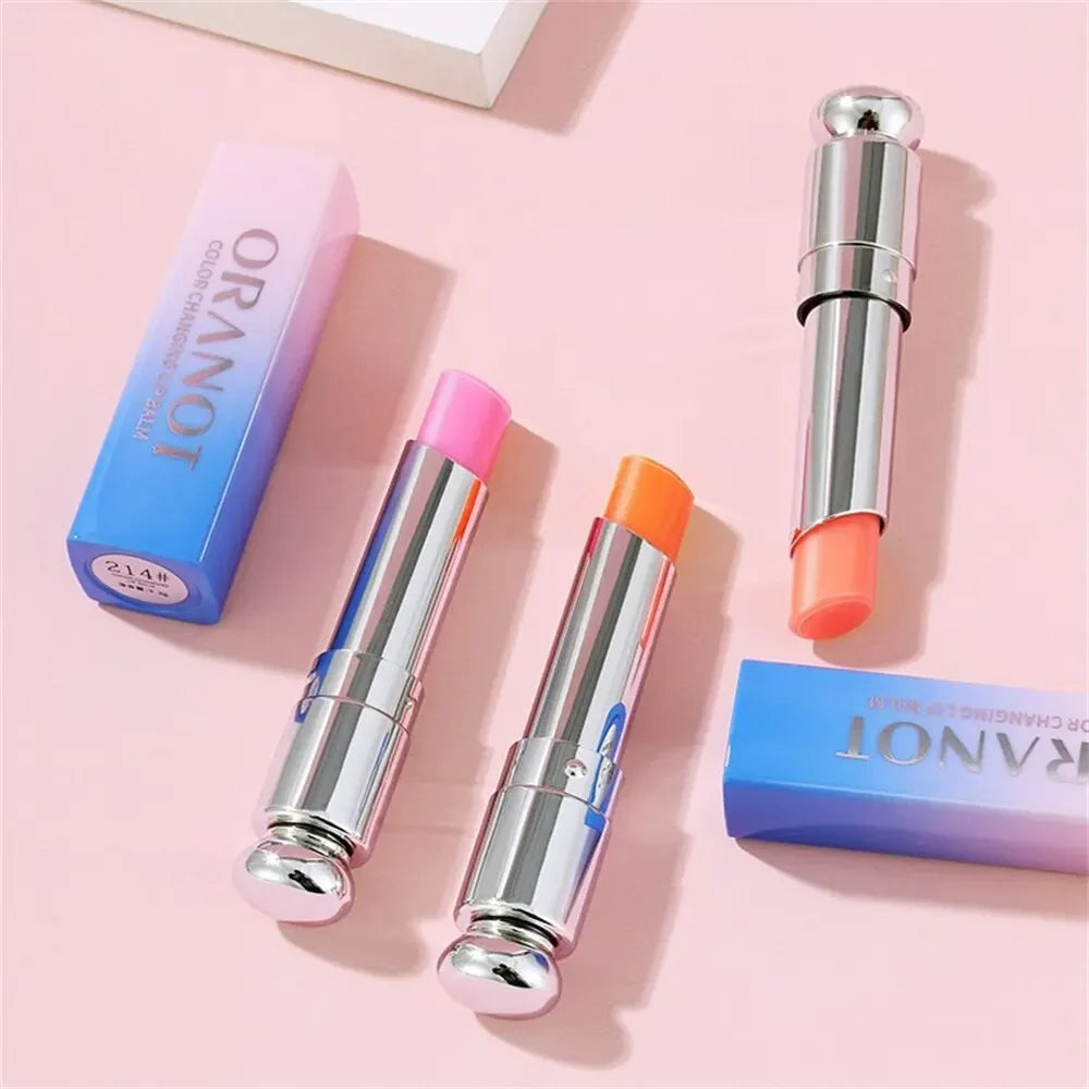 Blushimmer color-change gradient lipstick with moisturizing, waterproof, long-lasting tint and glossy finish, unisex holiday style.