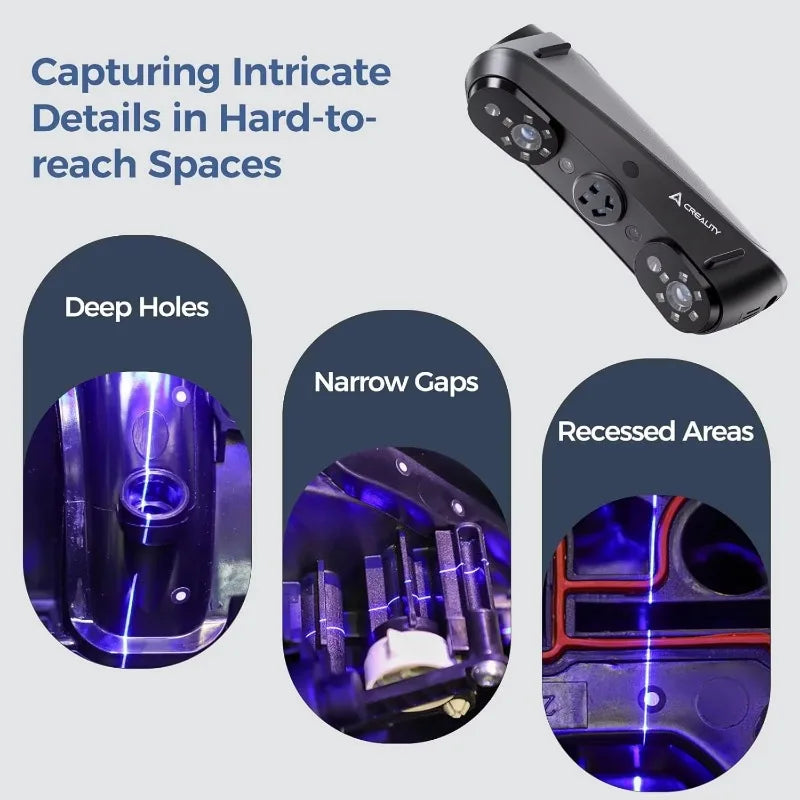 Creality Sermoon S1 High-Precision 0.02mm 3D Scanner 34+7+1 Blue Laser Line/NIR Accuracy 90FPS Deep Hole scanning