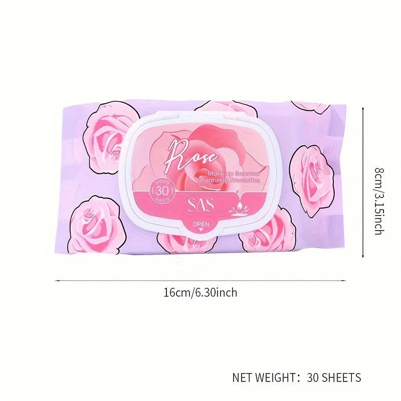 Blushimmer disposable makeup remover wipes for sensitive skin, gentle, oil-free, hypoallergenic facial wipes on a white background.