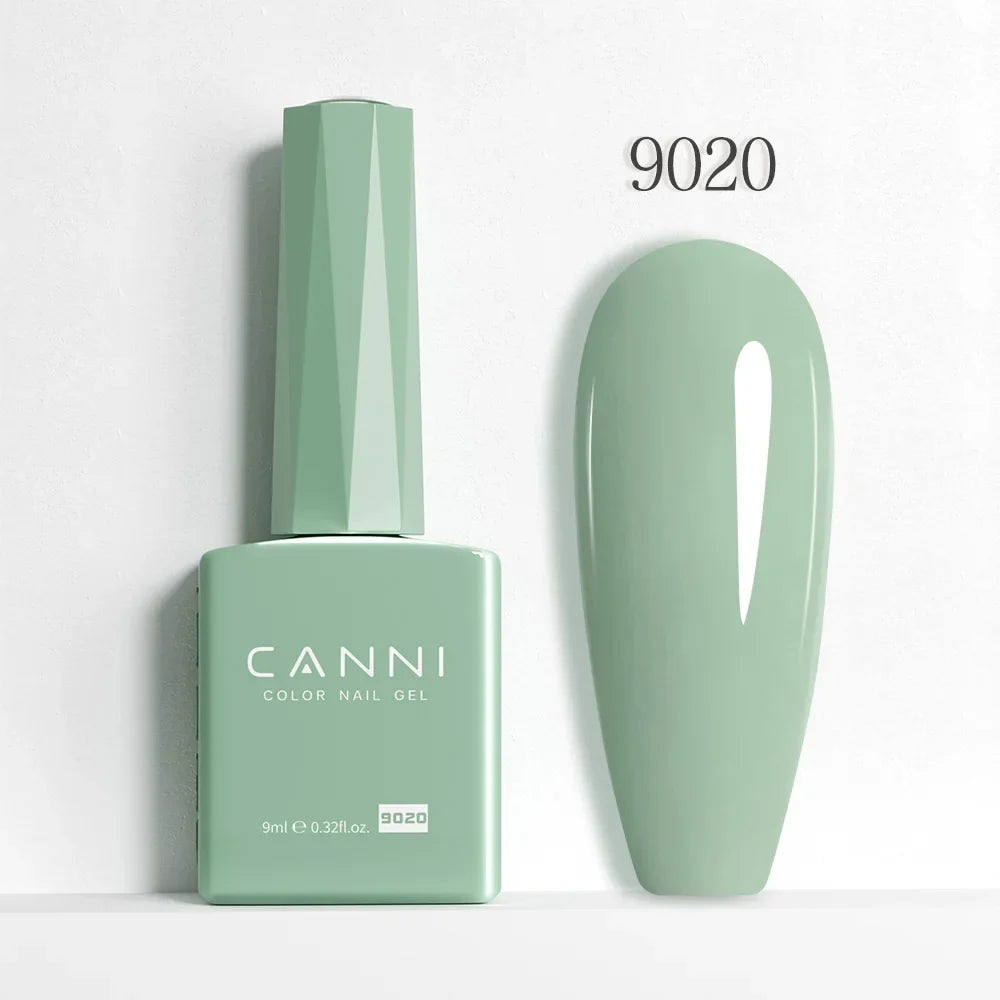 Blushimmer CANNI Hema Free Nail Gel Polish Fall Color Collection with semi-permanent diamond long-wear top coat in a rich red jelly nude shade.
