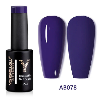 YOKEFELLOW 10ml translucent pink gel nail polish by Blushimmer, high-quality soak-off UV gel for long-lasting, natural nail look.
