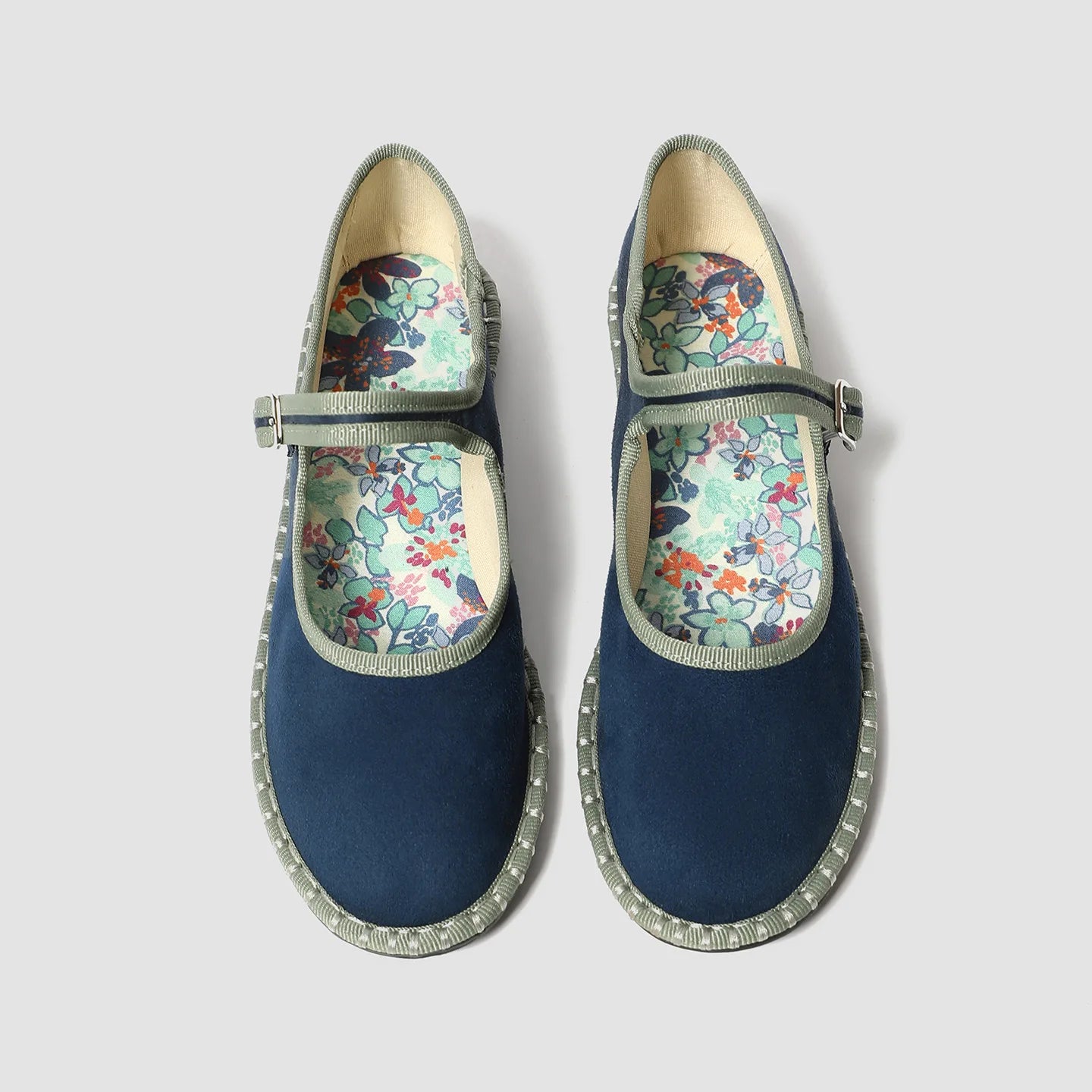 Printed Insole Stitching Velvet Mary Janes Shoes Women High Quality Pleuche Red Ballet Flats Shoes Ladies Casual Cloth Footwear