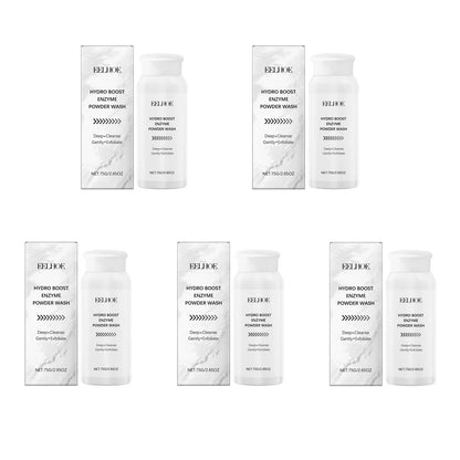 Blushimmer enzyme face powder wash with natural flour for oil control, pore cleansing, blackhead and pimple removal, refreshed skin appearance.