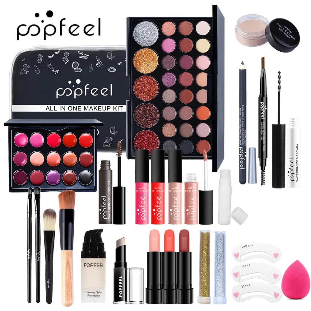 POPFEEL Complete Holiday Makeup Gift Set – Perfect Surprise for Friends and Family, Easy to Use for a Stunning Transformation.