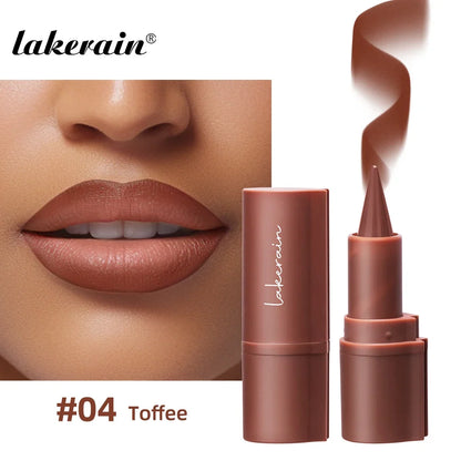 Blushimmer Lakerain matte black brown lip liner crayon showing the waterproof, non-sticky contouring lip makeup product.