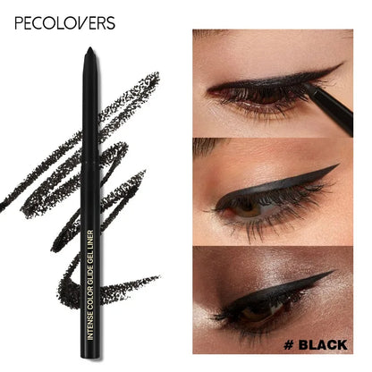 Black waterproof gel eyeliner pencil by Blushimmer, easy-to-wear matte eye liner pen, quick-drying and non-smudge makeup product