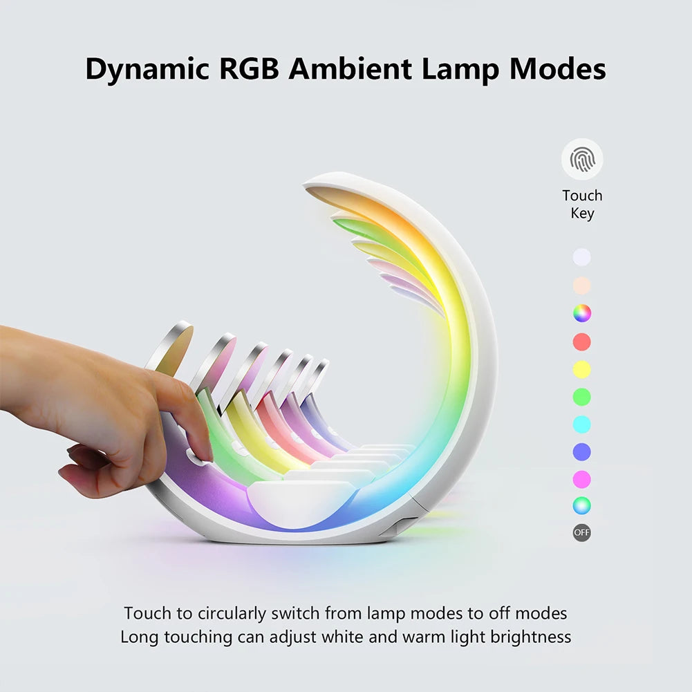 4 in 1 Magnetic Wireless Charger Stand QC3.0 PD 15W Fast Charging Dock Station Desk Lamp for iPhone 15 14 Apple Watch AirPods