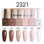 Blushimmer CANNI Nail Gel Polish Kit with 6 color jars in Jade Jelly, Nude, Pink for natural French nail designs, HEMA free.