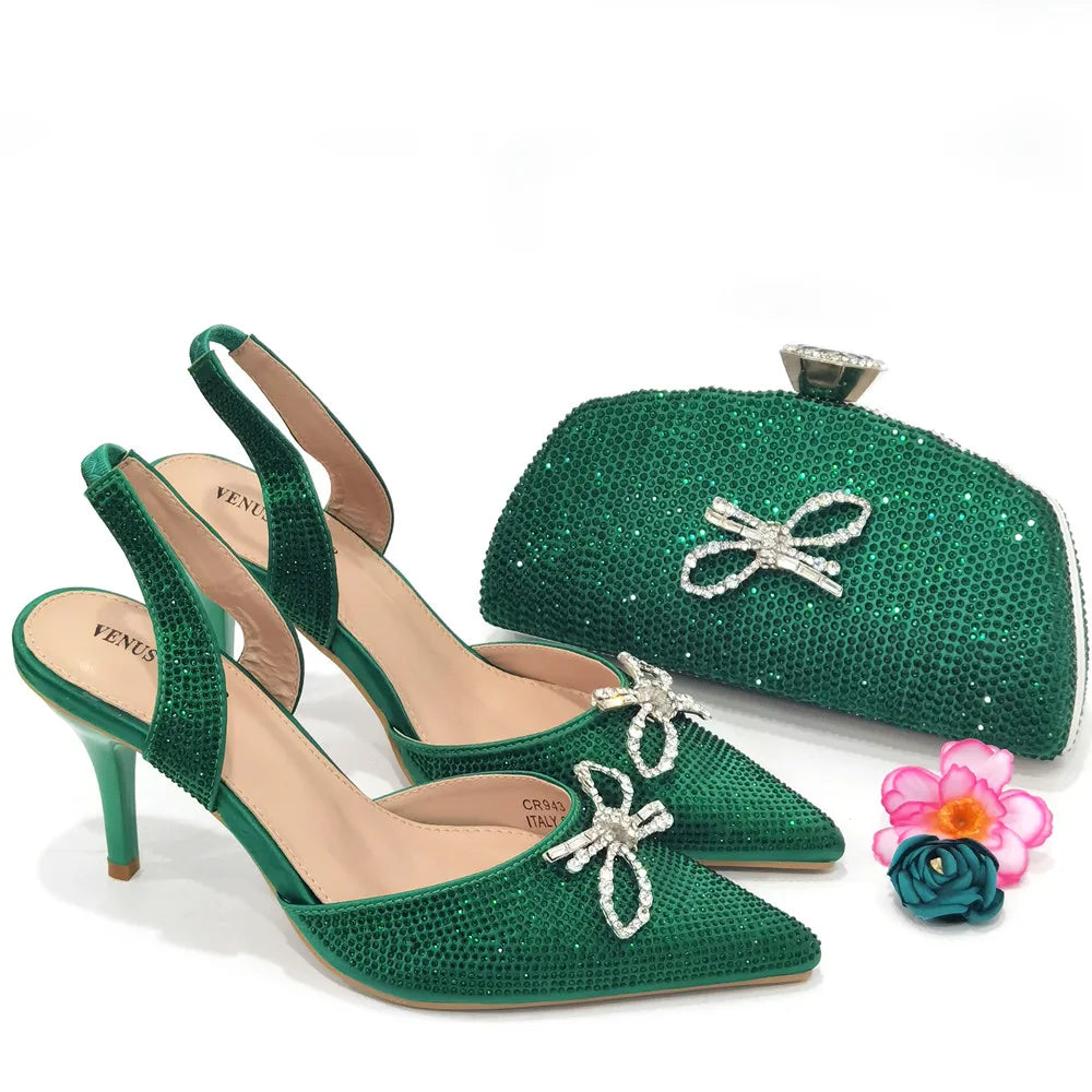 Luxurious EdleessFashion shoes and matching bag set featuring elegant design and high-quality materials.