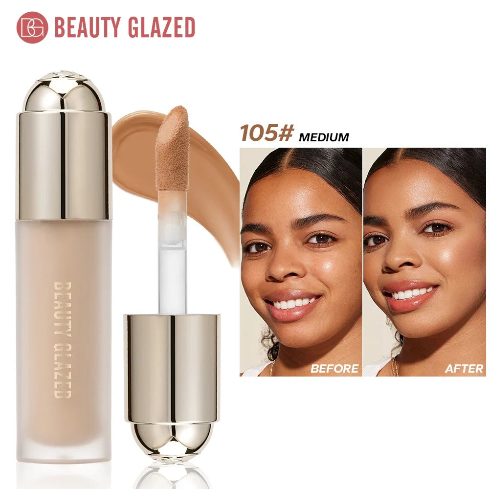 BEAUTY GLAZED Full Coverage Liquid Concealer,Covers Under Eye Dark Circles & Blemishes,Long-Lasting Waterproof